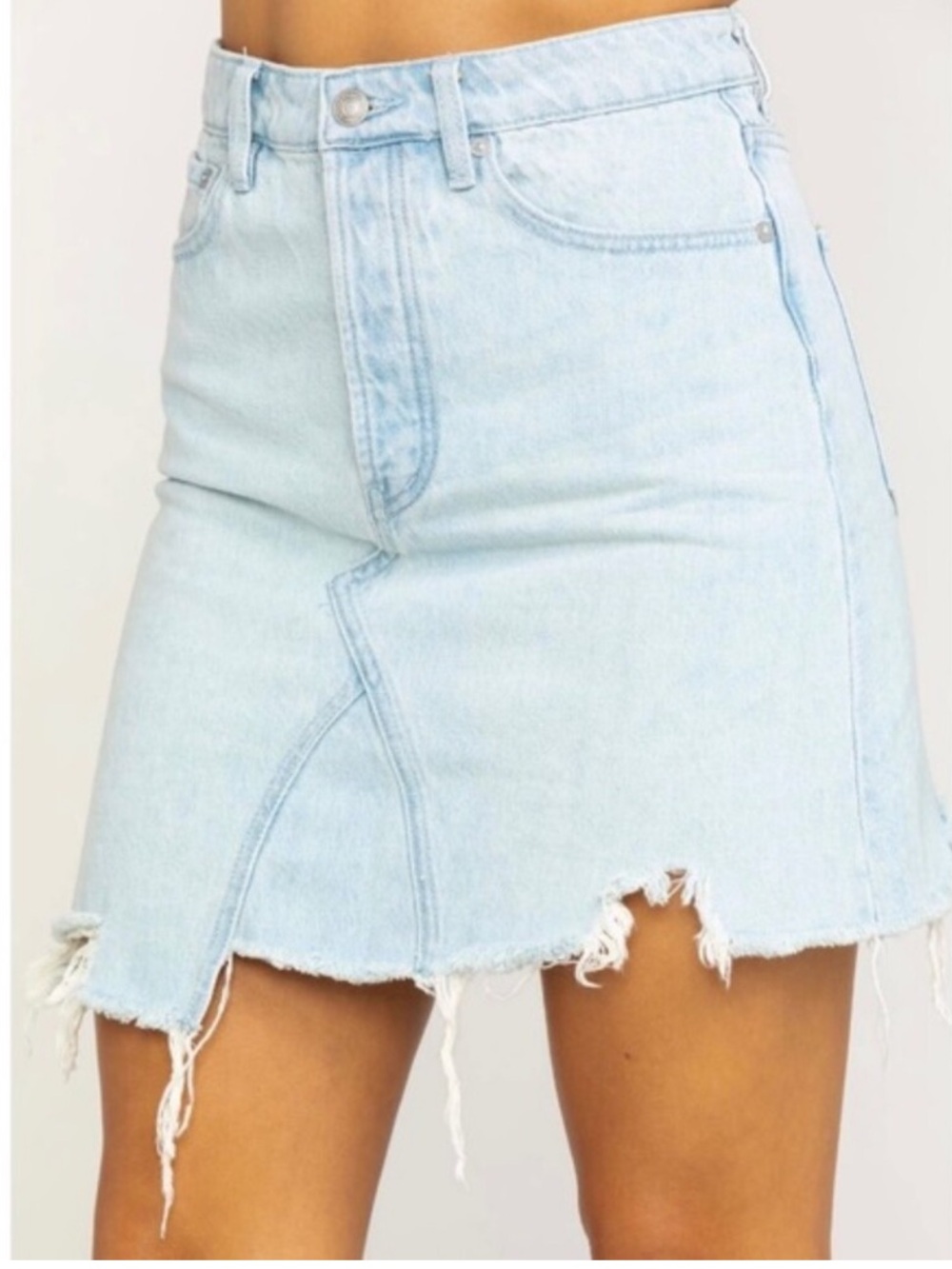 Free People We The Free Going Rogue Mini Denim Skirt, Tidal Wave, Size 28